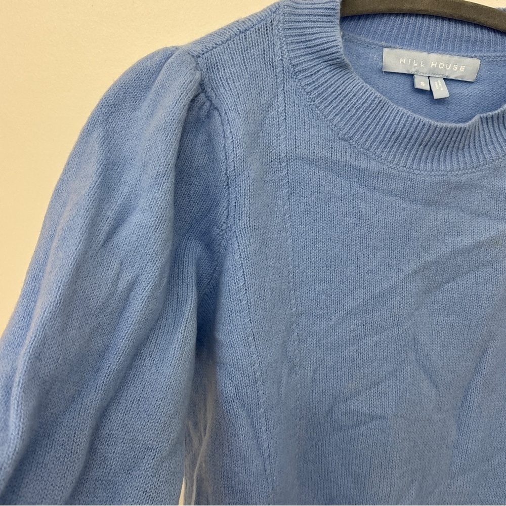Hill House The Sylvie Sweater in vista blue merino wool tunic crewneck - Picture 5 of 7